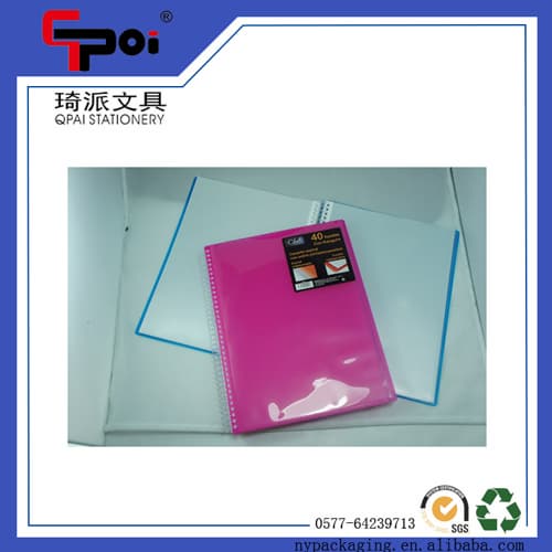 PP Office Supplier A4 Size Colorful Clear Display Book